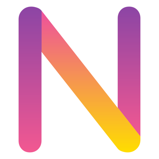 Gradient letter N alphabet PNG Design