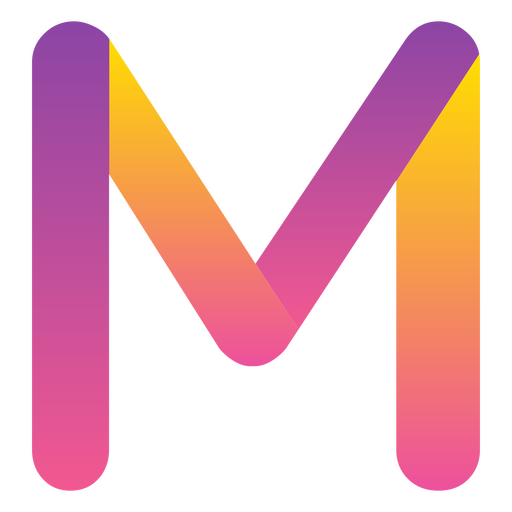 Buchstabe M Alphabet mit Farbverlauf PNG-Design