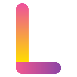 Gradiente letra L alfabeto Desenho PNG