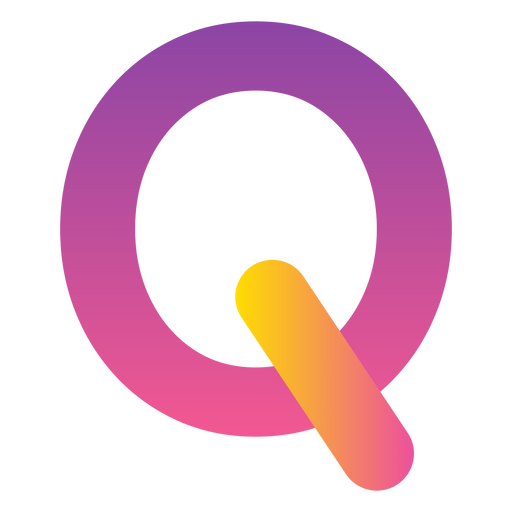Alfabeto da letra Q gradiente