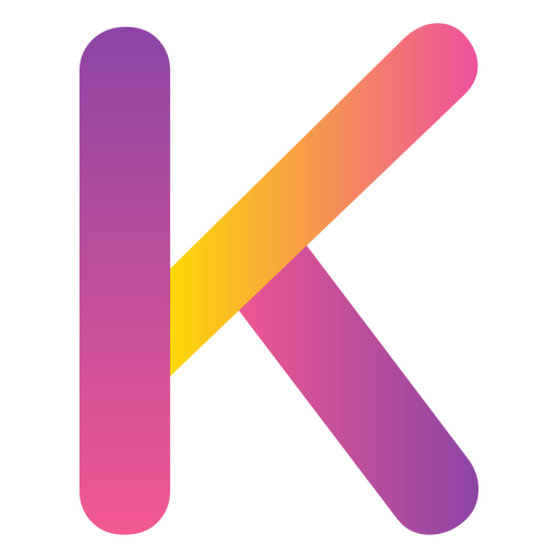 Alfabeto da letra K gradiente