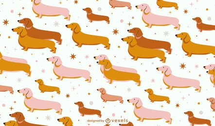 Dachshund cute dog animals pattern design