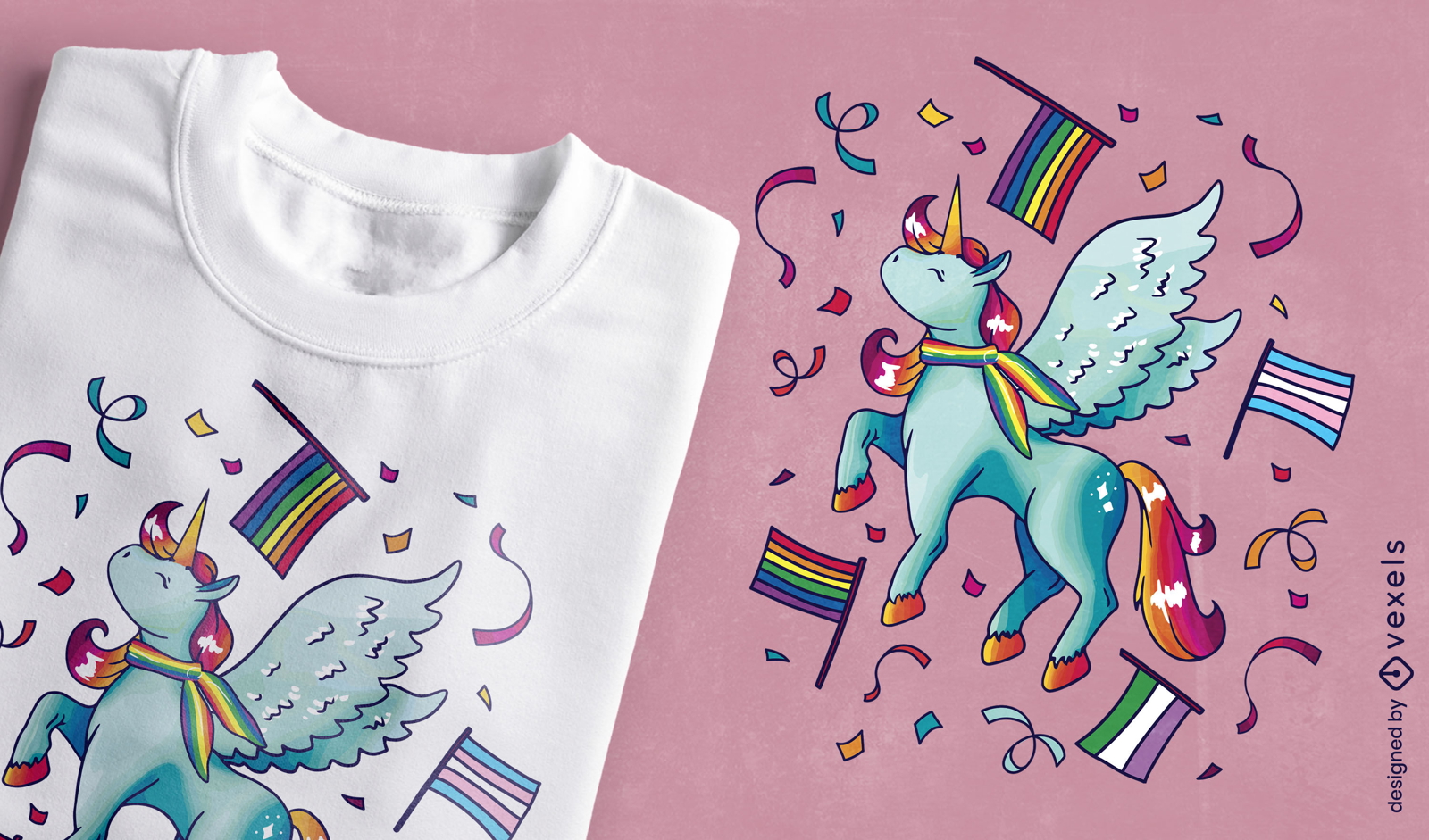 Pride unicorn t-shirt design