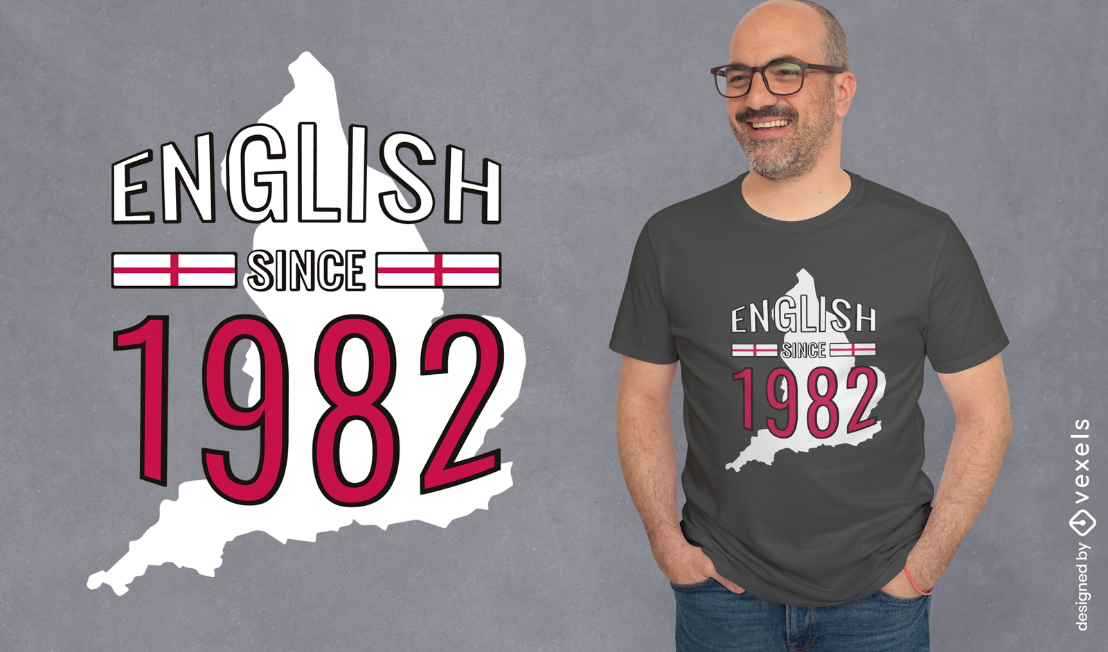 Design de camiseta com citação em inglês desde 1982