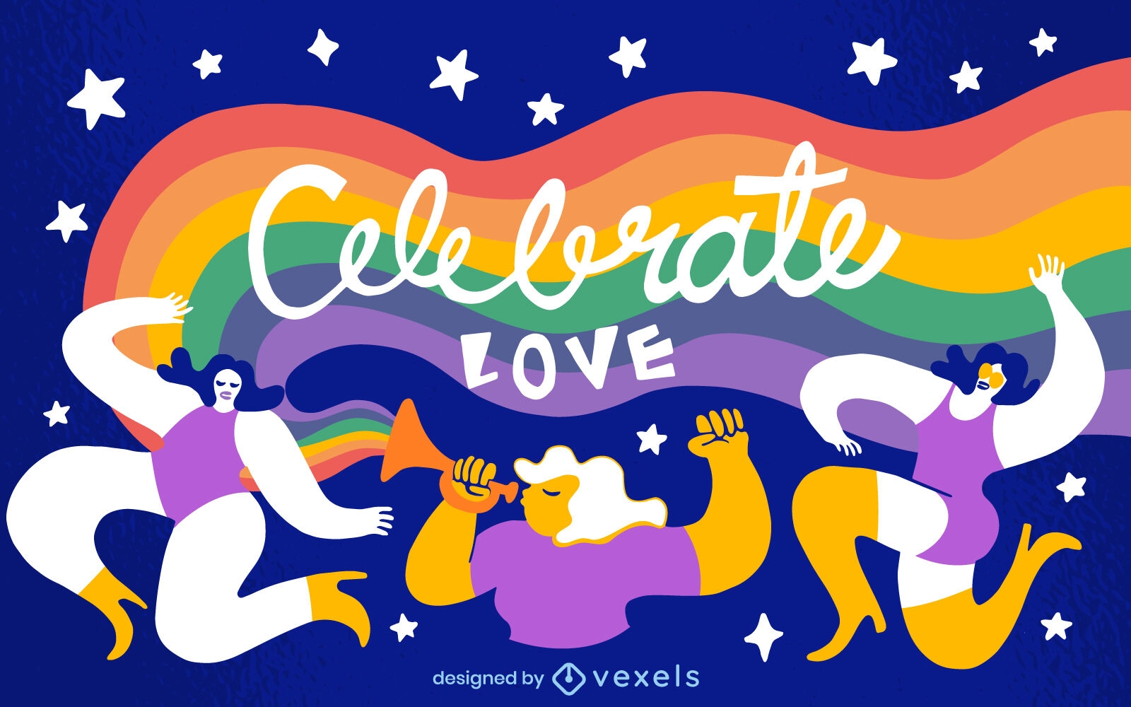Celebre la ilustración del arco iris del amor