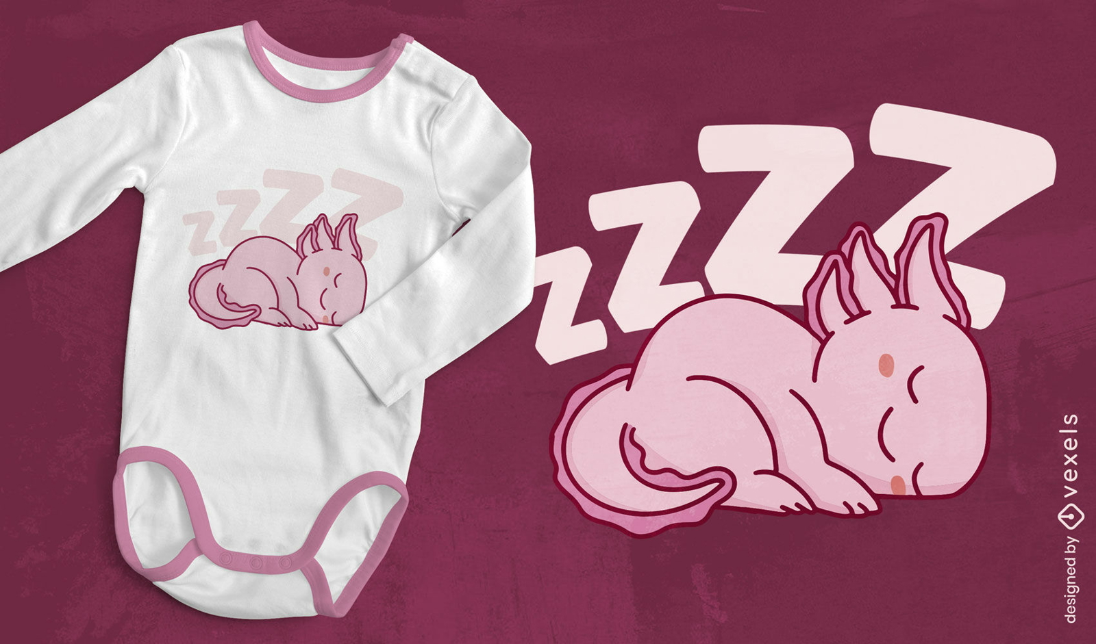 Cute axolotl animal sleeping t-shirt design