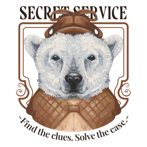 Distintivo de citação de personagem de urso do serviço secreto Desenho PNG