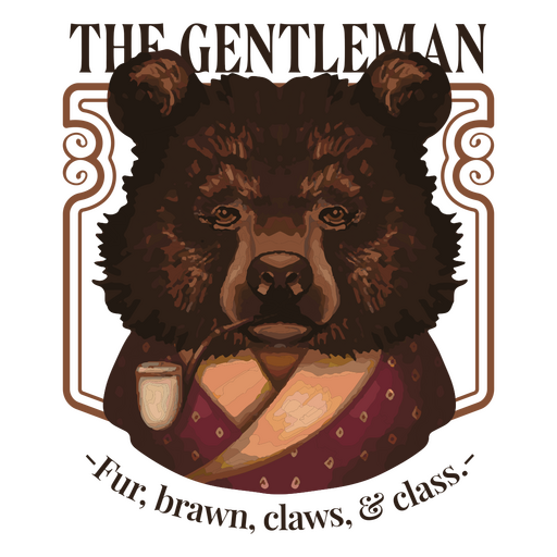 Das Zitat-Abzeichen des Gentleman-B?rencharakters PNG-Design