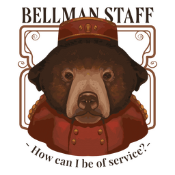 Bellman staff bear character quote badge Transparent PNG