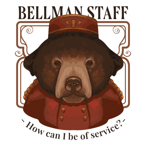 El personal de Bellman lleva una insignia de cita de personaje Diseño PNG