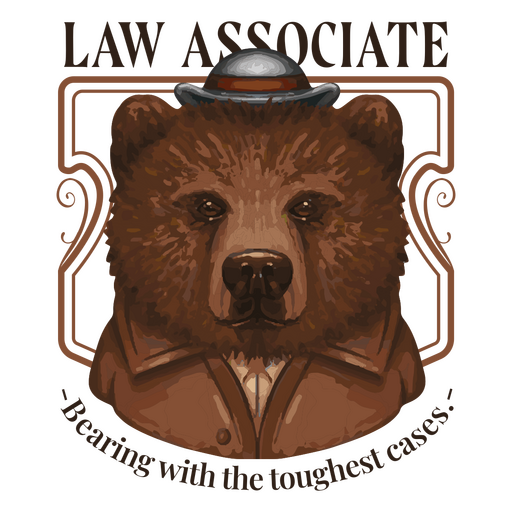 Distintivo de citação de personagem de urso associado de lei Desenho PNG