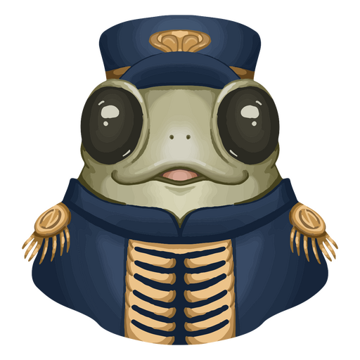 Frog in a navy uniform PNG Design