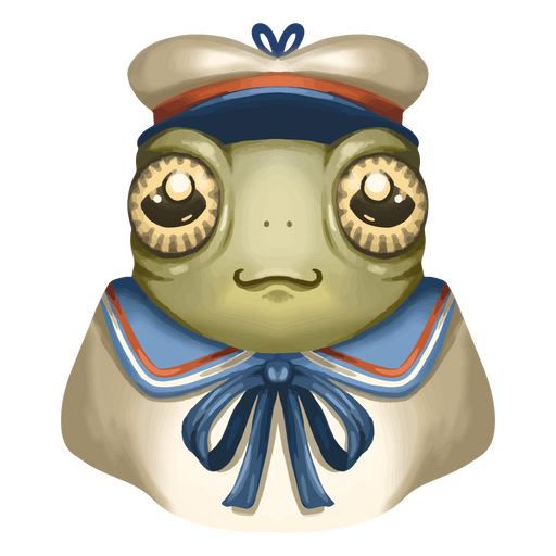 Frog wearing a sailor's hat PNG Design
