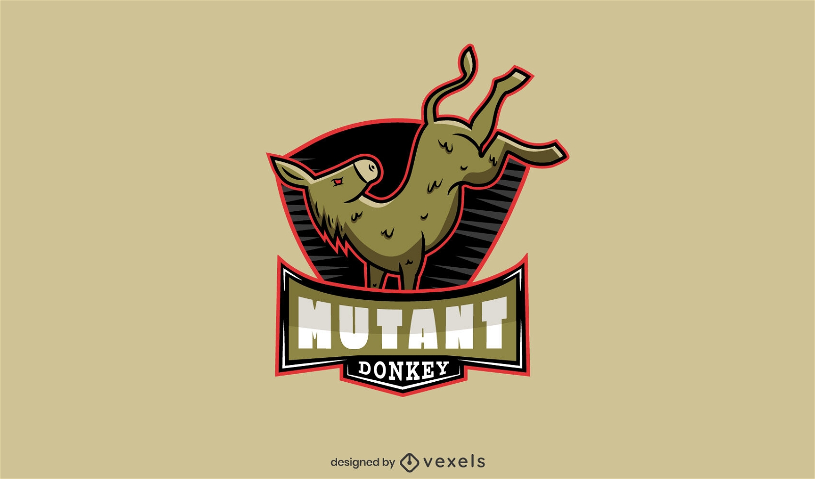 Donkey kicking logo design