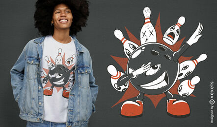 Bowlingkugel tupfendes T-Shirt Design