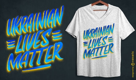 Vidas ucranianas importam design de camiseta