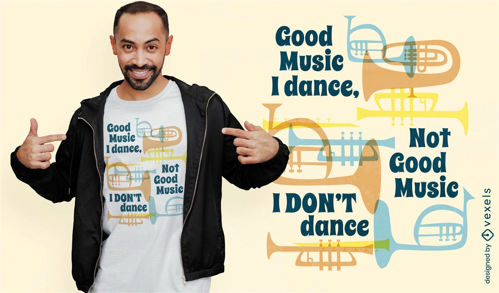 Dance music trumpet t-shirt design