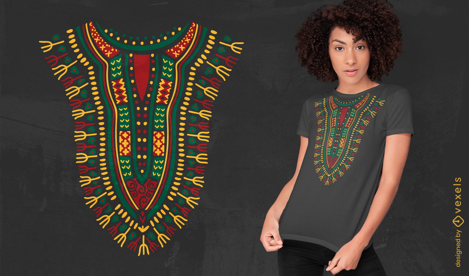 Diseño de camiseta de diseño de ropa africana dashiki