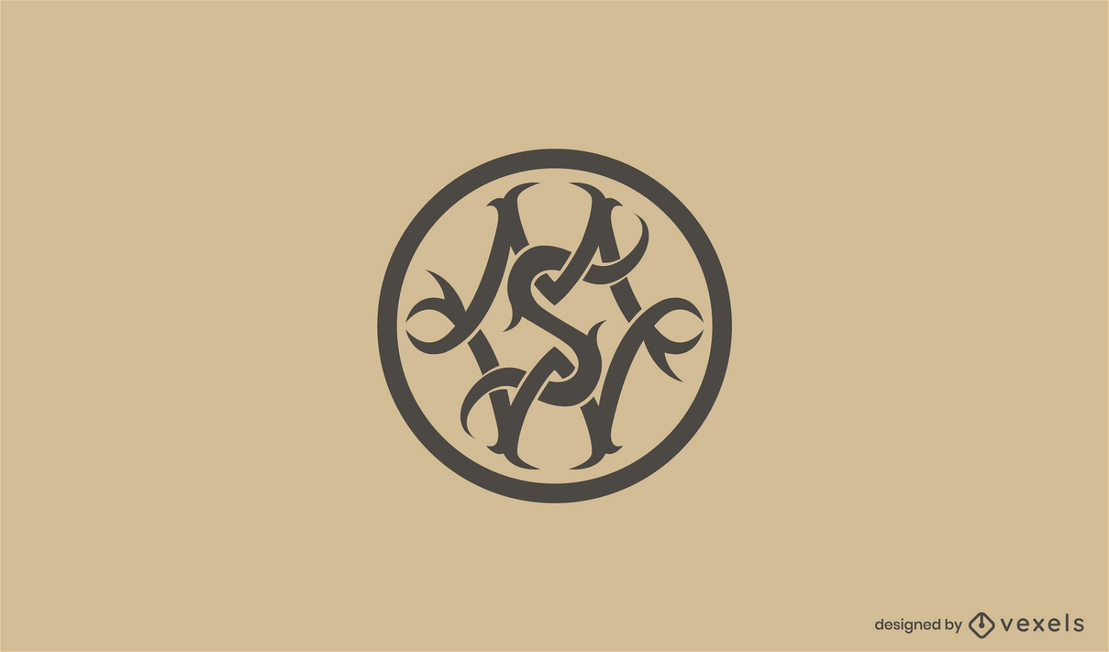 Diseño celta de MSW para plantilla de logotipo