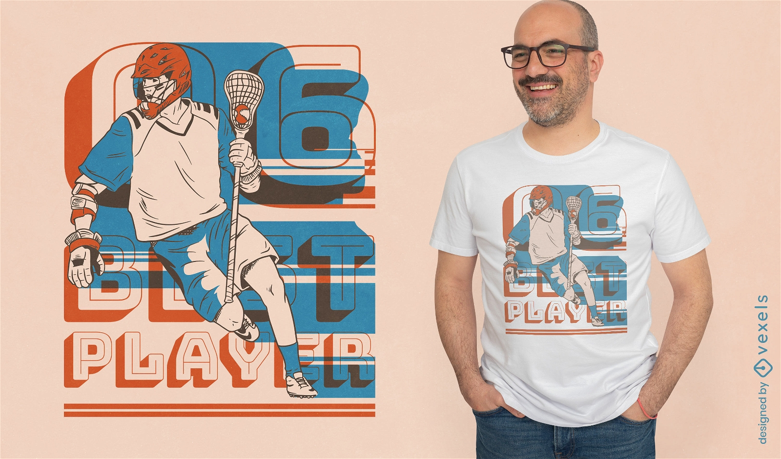 Diseño de camiseta con cita de jugador de lacrosse