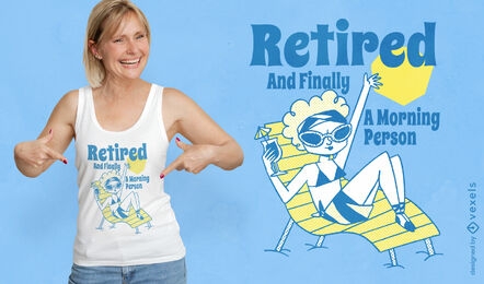 Diseño de camiseta de mujer jubilada feliz