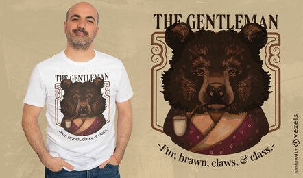 Gentleman bear t-shirt design