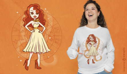 Leo girl pin up t-shirt design