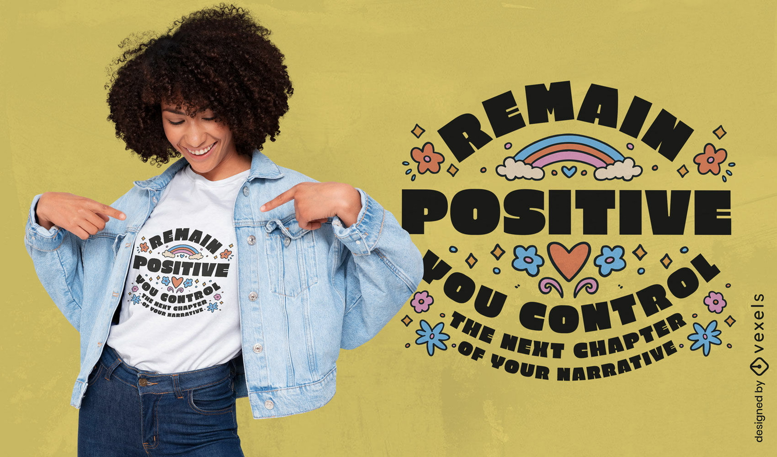 Permaneça design de camiseta de citação positiva