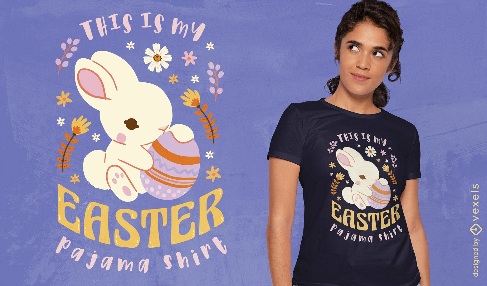 Easter bunny pijama t-shirt design
