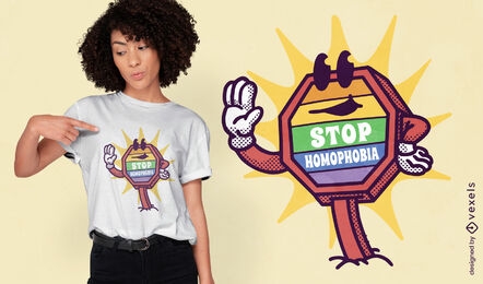 Pare o design da camiseta do orgulho da homofobia
