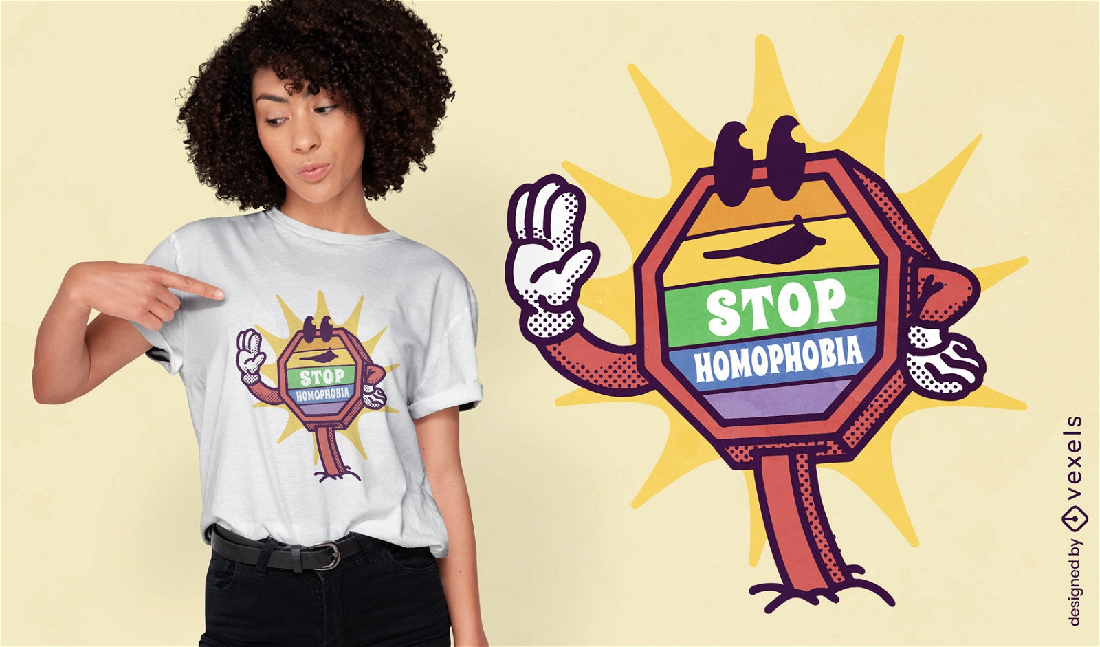 Detener el diseño de la camiseta del orgullo de la homofobia