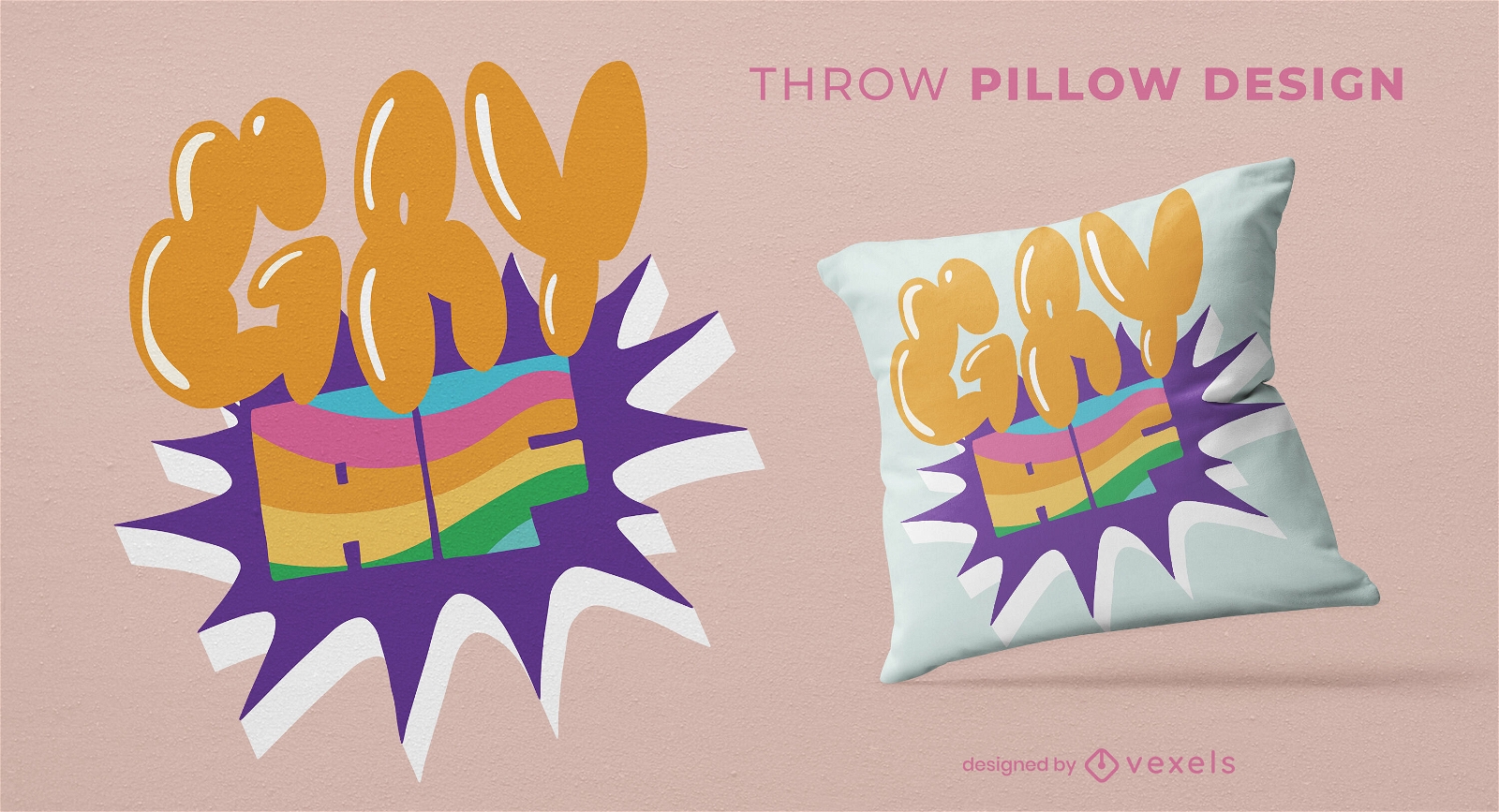 Diseño de almohada de tiro con cita de AF gay