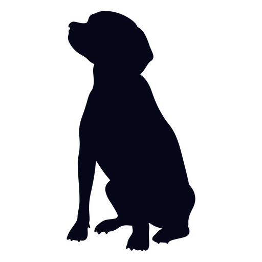 Silhouette eines sitzenden Hundes PNG-Design