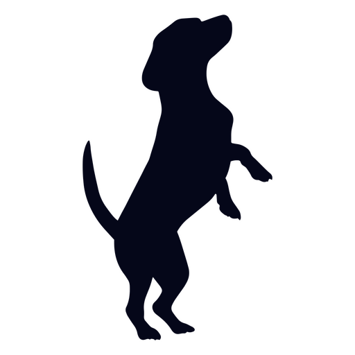 Silhueta de um cachorro apoiado nas patas traseiras Desenho PNG