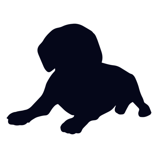 Silhouette of a dog laying down PNG Design