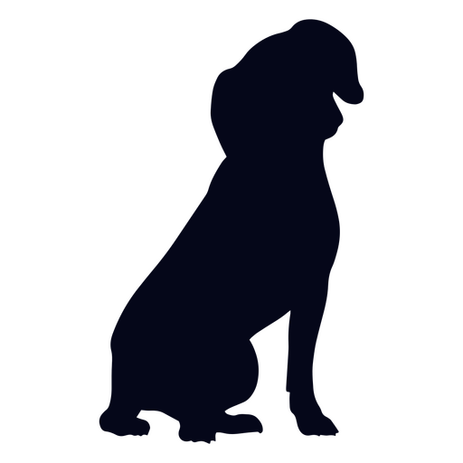 Silueta de un perro con la cabeza inclinada Diseño PNG