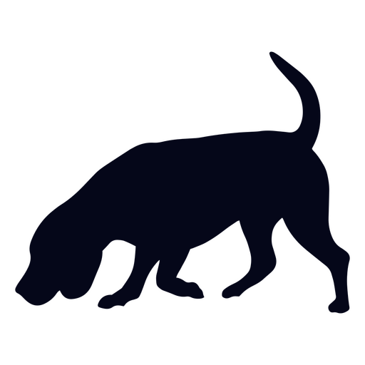 Silhouette eines schnüffelnden Hundes PNG-Design