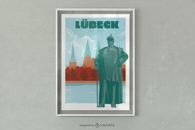Design de cartaz da cidade de Lubeck na Alemanha