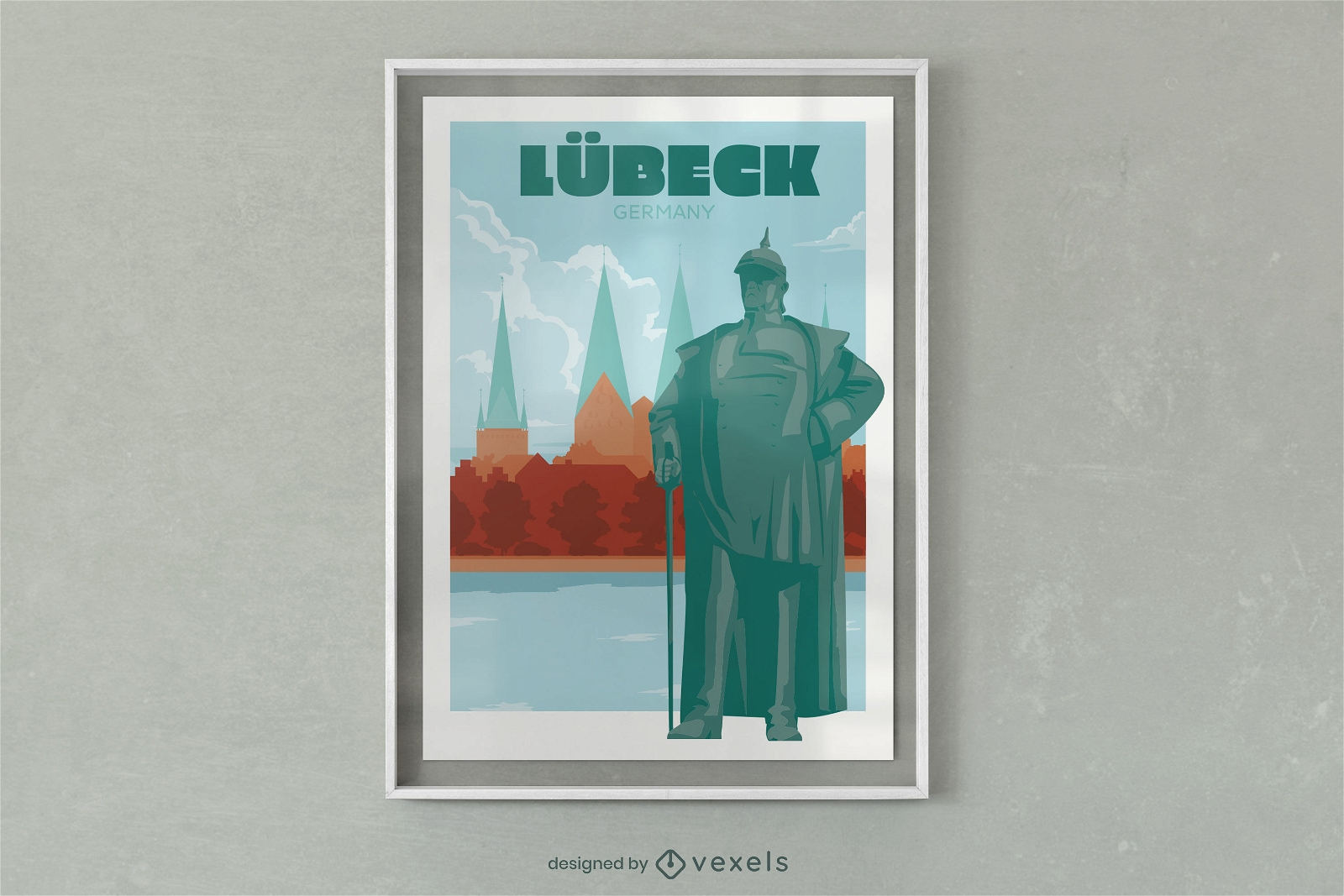 Lubeck city in Germany poster design