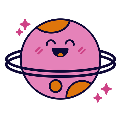 Personaje de dibujos animados de espacio planeta kawaii