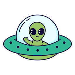 Space alien kawaii cartoon character PNG Design