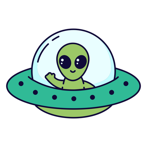 Personagem de desenho animado kawaii alienígena espacial