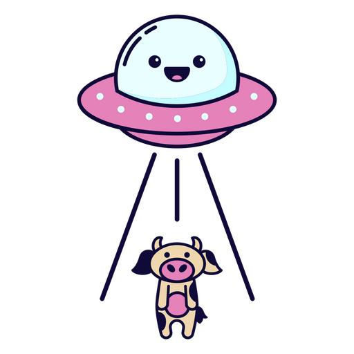 Personagem de desenho animado alienígena kawaii da nave espacial Desenho PNG