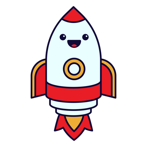 Spacecraft cartoon kawaii character PNG Design