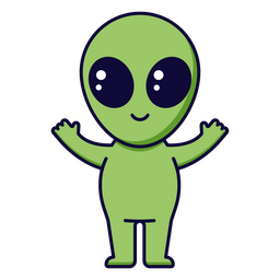 Personagem de desenho animado alienígena kawaii espacial