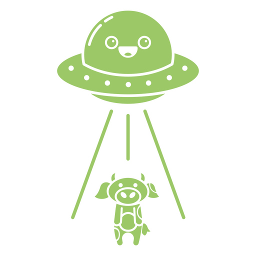 Spaceship alien cut out cartoon character