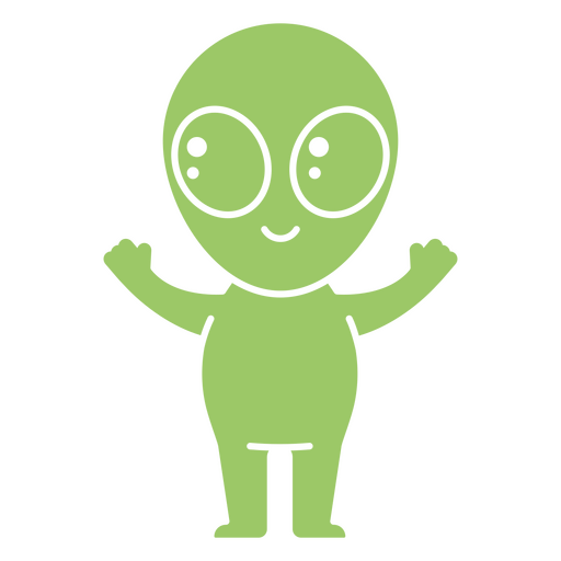 Space alien cartoon cut out character