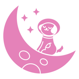 Space moon dog cut out cartoon character PNG Design Transparent PNG