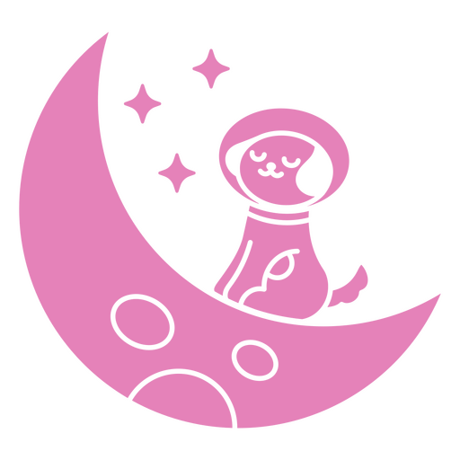 Cão da lua espacial cortou personagem de desenho animado Desenho PNG