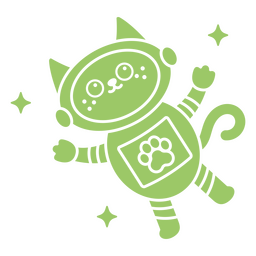 Personaje recortado de dibujos animados de gato espacial Transparent PNG